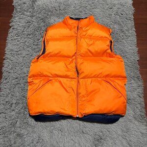 LL Bean Reversible Puffer Vest Blue Orange Men’s L